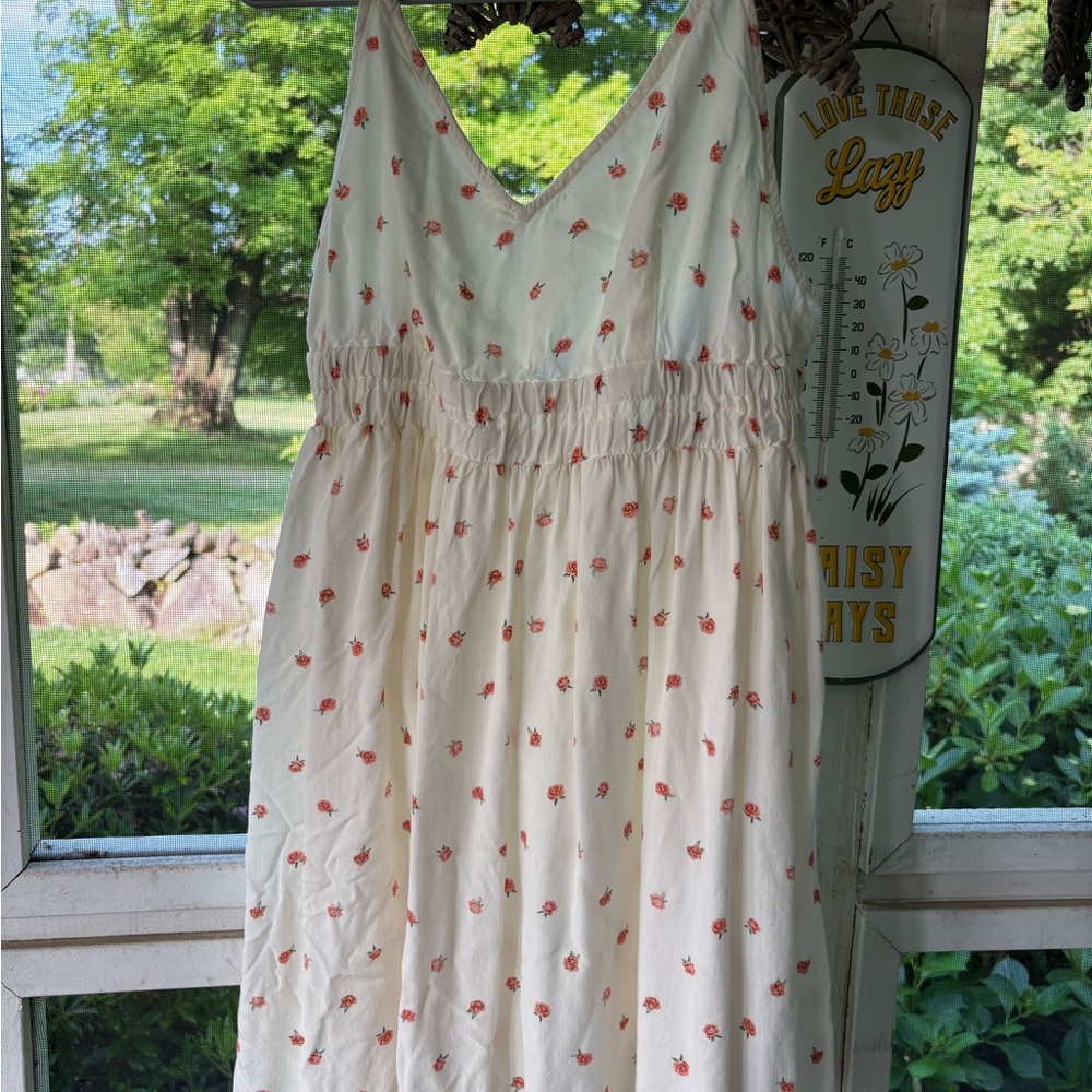 O'Neill Cream and Red Floral Casual Dress